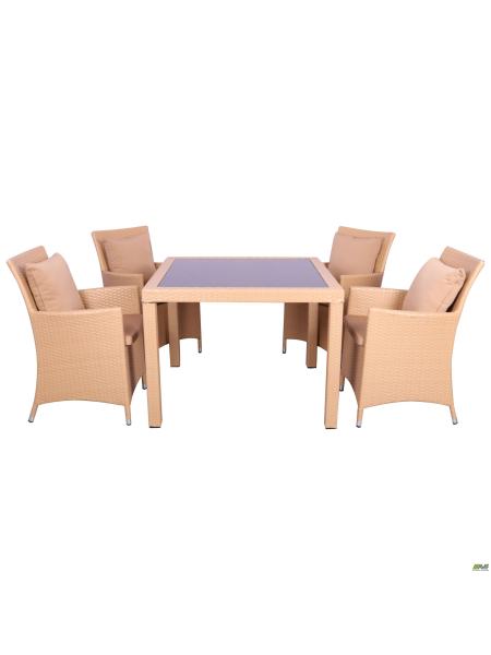 Комплект мебели Samana-4 из ротанга Elit (SC-8849-S2) Sand AM3041 ткань A14203