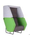 Кресло Shell Фетр зеленый/Фетр светло-серый/Нео Dk.Grey, черный графит