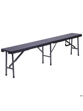 Лавочка складна Джилі пластик Rattan Black