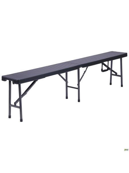 Лавочка складна Джилі пластик Rattan Black