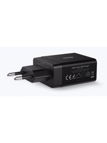 Сетевое зарядное устройство Anker PowerPort2 24W / 4.8A + Micro USB Cable V3 Black