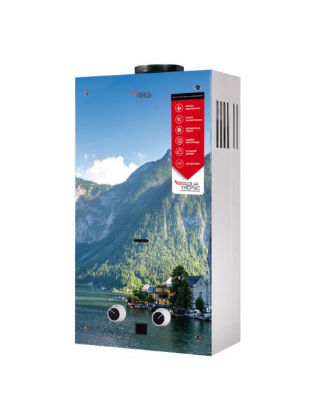 Газовая колонка Aquatronic дымоходная JSD20-AG208 10 л стекло (горы)