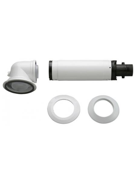 Bosch Коаксиальный гориз. комплект AZB 916: отвод 90° + удлинитель 990 - 1200 мм, диаметр 60/100 мм