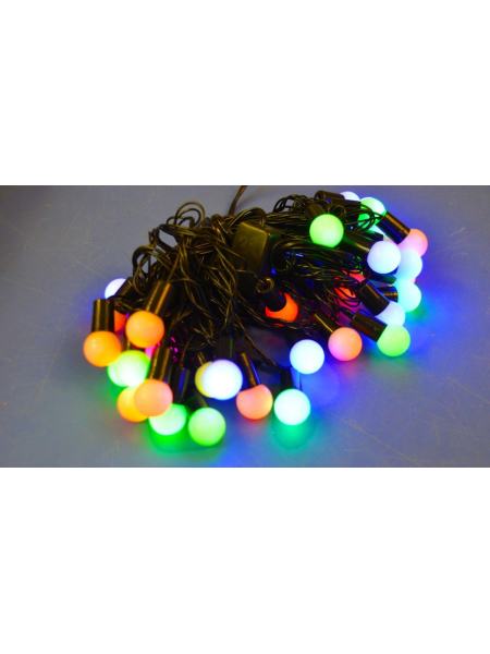 Гирлянда шарики разноцветные LED 40 18 мм