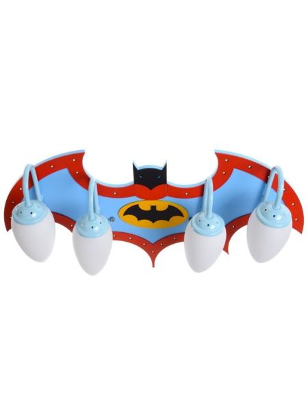 Люстра для детской  Бетмен  с подсветкой KL-442C/4 E27+LED BL