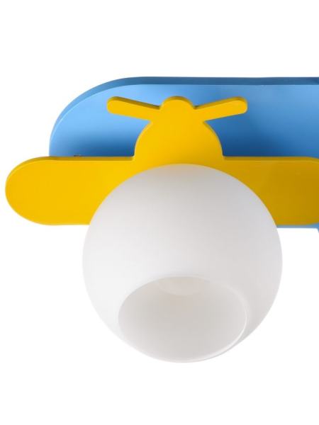 Люстра для детской  Самолет  с подсветкой KL-431C/3 E27 BL/YL