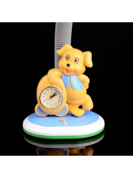 Настольная лампа на гибкой ножке с часами для детской TP-012 BL