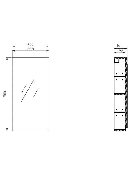 Шкафчик зеркальный Moduo 40 серый (258726)