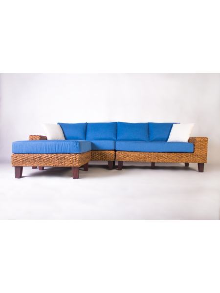 Модульный диван с пуфом Фьорд дерево / водный гиацинт, d0015