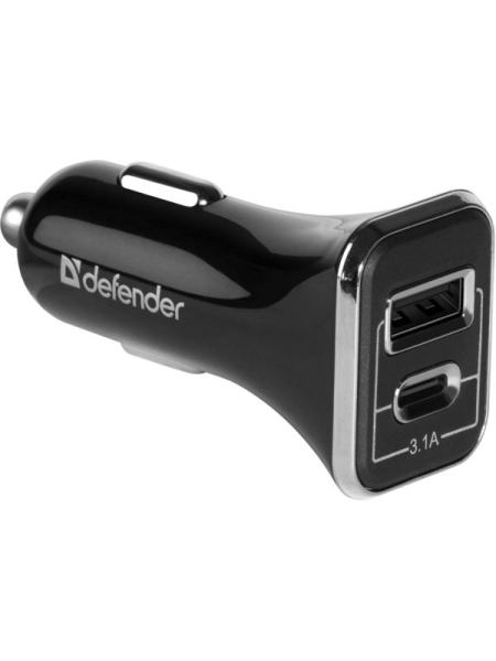 Автомобильное зарядное устройство Defender UCC-33 USB + Type-C, 5V / 3.1A, Cable (83835)