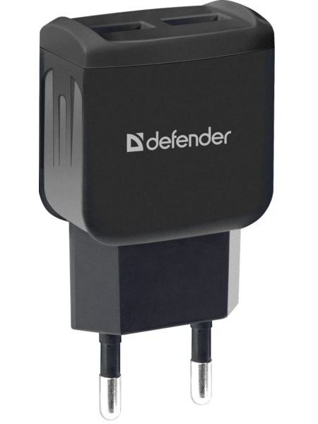 Сетевое зарядное устройство Defender UPA-22 black, 2xUSB, 2.1A (83579)