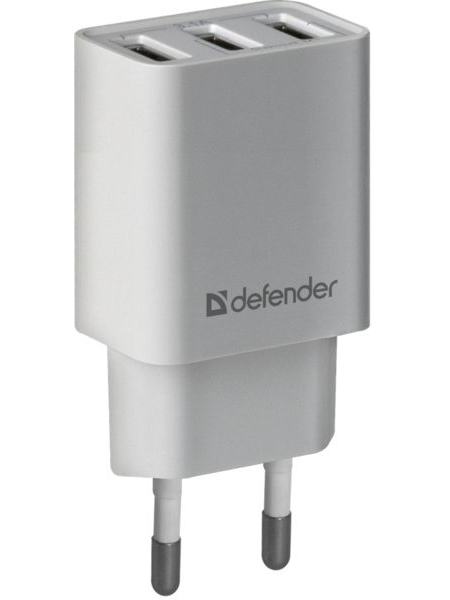 Сетевое зарядное устройство Defender UPA-31 White, 3xUSB, 5V / 3.1A (83587)
