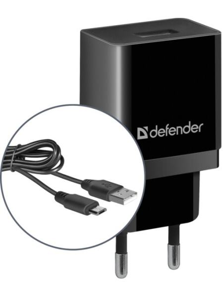 Сетевое зарядное устройство Defender UPС-11 1xUSB, 5V / 2.1А, Кабель micro-USB (83556)