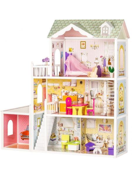 Кукольный домик игровой для Барби Ecotoys 4108 Beverly гараж + кукла