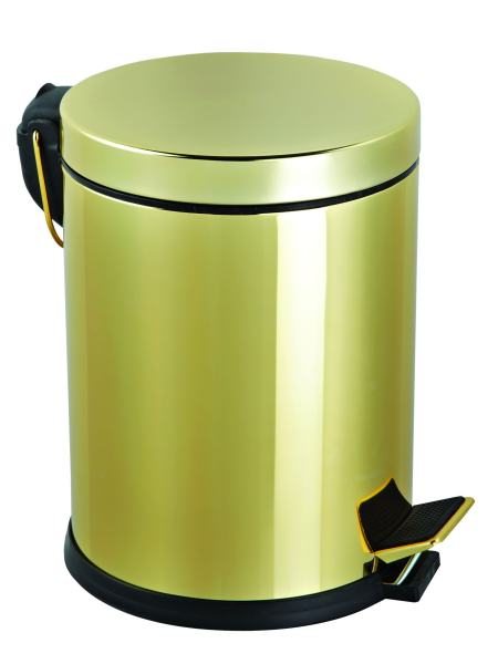 Комплект: відро для сміття з педаллю 5л + йоржик для унітазу, колір золото