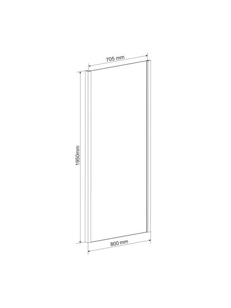 Боковая стенка 80*195см, для комплектации с дверьми 599-150 (h)