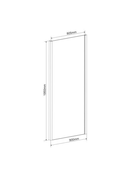 Боковая стенка 90*195см, для комплектации с дверьми 599-150 (h)