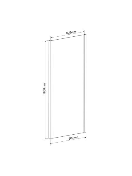 Боковая стенка 90*195см, для комплектации с дверьми 599-153 (h)