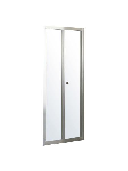 Дверь bifold 80*195, профиль хром, стекло прозрачное 5мм