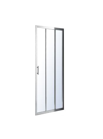 LEXO дверь 100*195см трехсекционная раздвижная, профиль хром, прозрачное стекло 6мм
