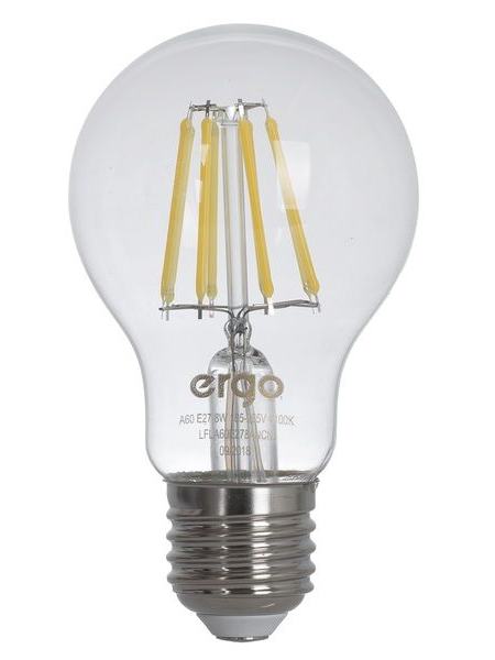 LED лампа ERGO Filament A60 Е27 8W 220V 4100K Нейтральный белый