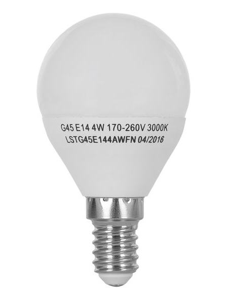 LED лампа ERGO Standard G45 E14 4W 220V 3000K Теплый белый