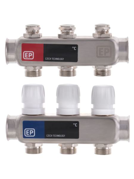 Коллекторный блок с термостат. клапанами EUROPRODUCT EP.S1100-03 1"x3 (EP4990)