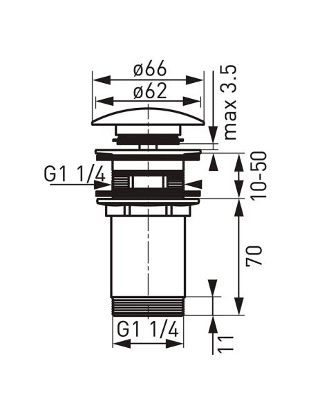 Донный клапан Rotondo (S285-BL-B)