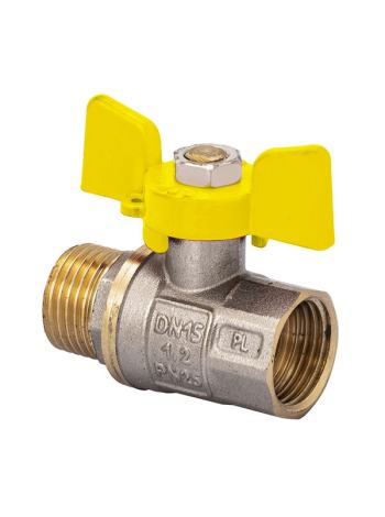 Кран кульовий FERRO PL 1/2 "ГШБ ГАЗ art. 607 (латунний куля) (FE0558)