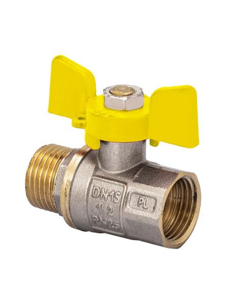 Кран кульовий FERRO PL 1/2 "ГШБ ГАЗ art. 607 (латунний куля) (FE0558)