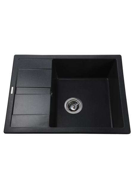 Гранітна мийка Globus Lux ONE чорний металік 650х500