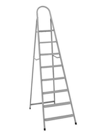 Лестница-стремянка металлическая "ИТАЛИЯ"  9 ступеней с растяжками, h=1960 мм, max 150 кг ГОСПОДАР 79-1049
