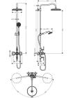 Axor Montreux Showerpipe Душевая система с термостатом и верхним душем 1jet, хром