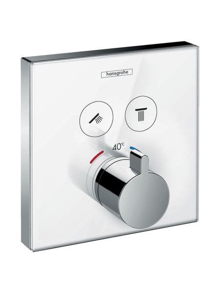 SHOWERSELECT термостат для двух потребителей, стеклянный, см белый/хром