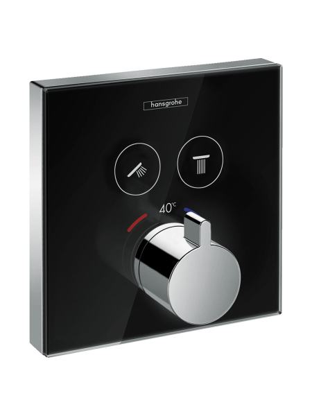 SHOWERSELECT термостат для двух потребителей, стеклянный, см черный/хром