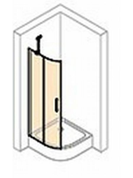 CLASSICS2 Дверь распашная, двустворчатая, с неподвижным сегментом 90*190см (серебро с ярким блеском прозрачное)