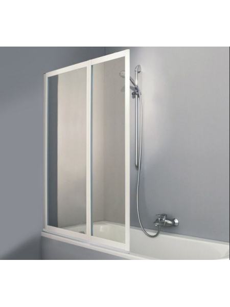 COMBINETT шторка 2-х панельная для ванной 100*140см (проф мат серебро, стекло стириновое Pasific S)