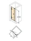 ENJOY ELEGANCE дверь распашная для ниши с доп. эелементом 1750мм, H 2000мм (проф гл хром,стекло прозр Antipl)