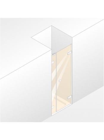 ENJOY ELEGANCE дверь распашная с доп элементом для ниши 120*200см (проф гл хром,стекло прозр Antipl) ручка Comfort