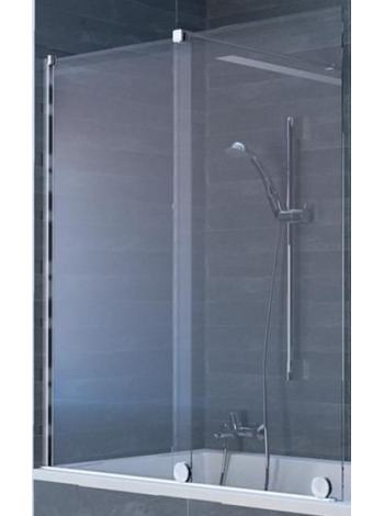 XTENSA PURE Односекционная раздвижная дверь с неподвижным сегментом, крепление слева, профиль-серебро с ярким блеском, стекло прозрачн