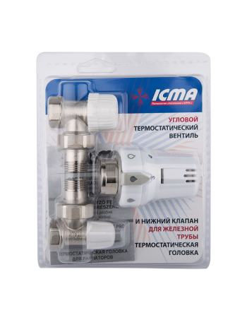 Термокомплект Icma 1/2" прямої №KTE985+775+815