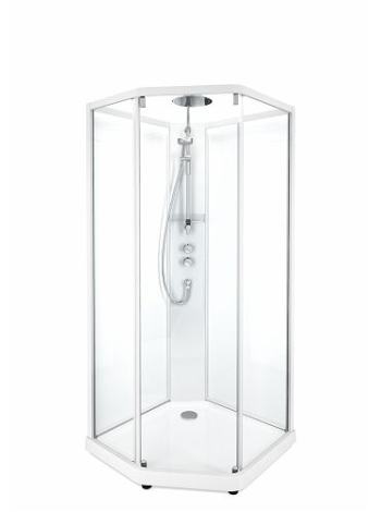 SHOWERAMA 10-5 Comfort передні стінки і двері до душової пятіугловой кабіні 100 * 100см, білий профіль/прозоре скло