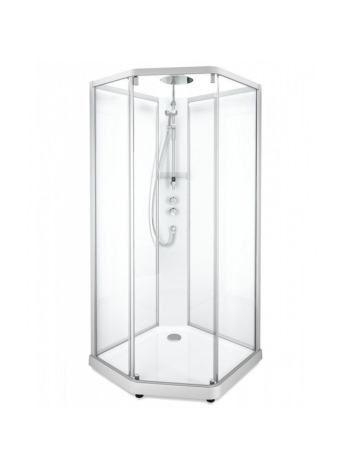 SHOWERAMA 10-5 задние стенки к душевой пятиугольной кабине 100*100см, серебристый профиль/прозрачное стекло