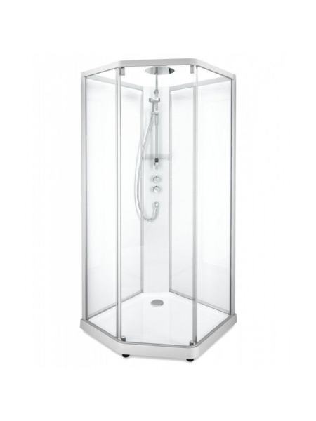 SHOWERAMA 10-5 задние стенки к душевой пятиугольной кабине 100*100см, серебристый профиль/прозрачное стекло