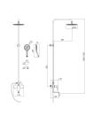 BILINA BN душевая система (смеситель для ванны, верхний и ручной душ), никель