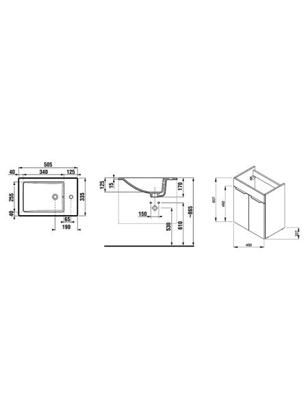 Шкафчик и раковина Cube 50 (H4536411763001)