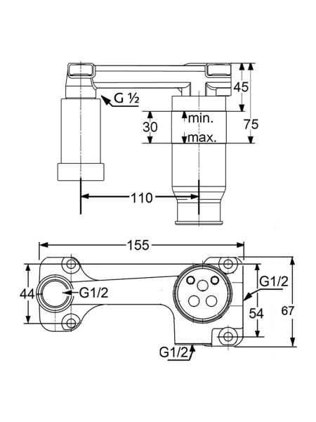 Встраиваемый механизм смесителя Zenta для раковины (38243)
