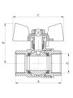 Кран шаровый KOER 1" ГГБ (KR.217.W) белый (KR0180)