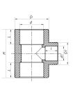 Трійник 40x25x40 PPR KOER K0045.PRO (KP0054)