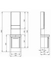 NOVA PRO комплект 55 cм: комплект з умивальником M39004, шафка з дзеркалом 88429, панель для умивальника 88448